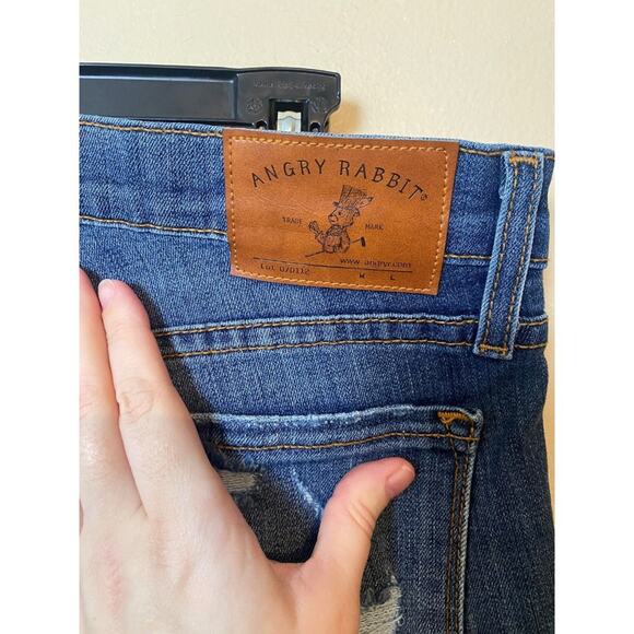 angry rabbit distressed jeans size 5 skinny jeans small - Picture 6 of 7